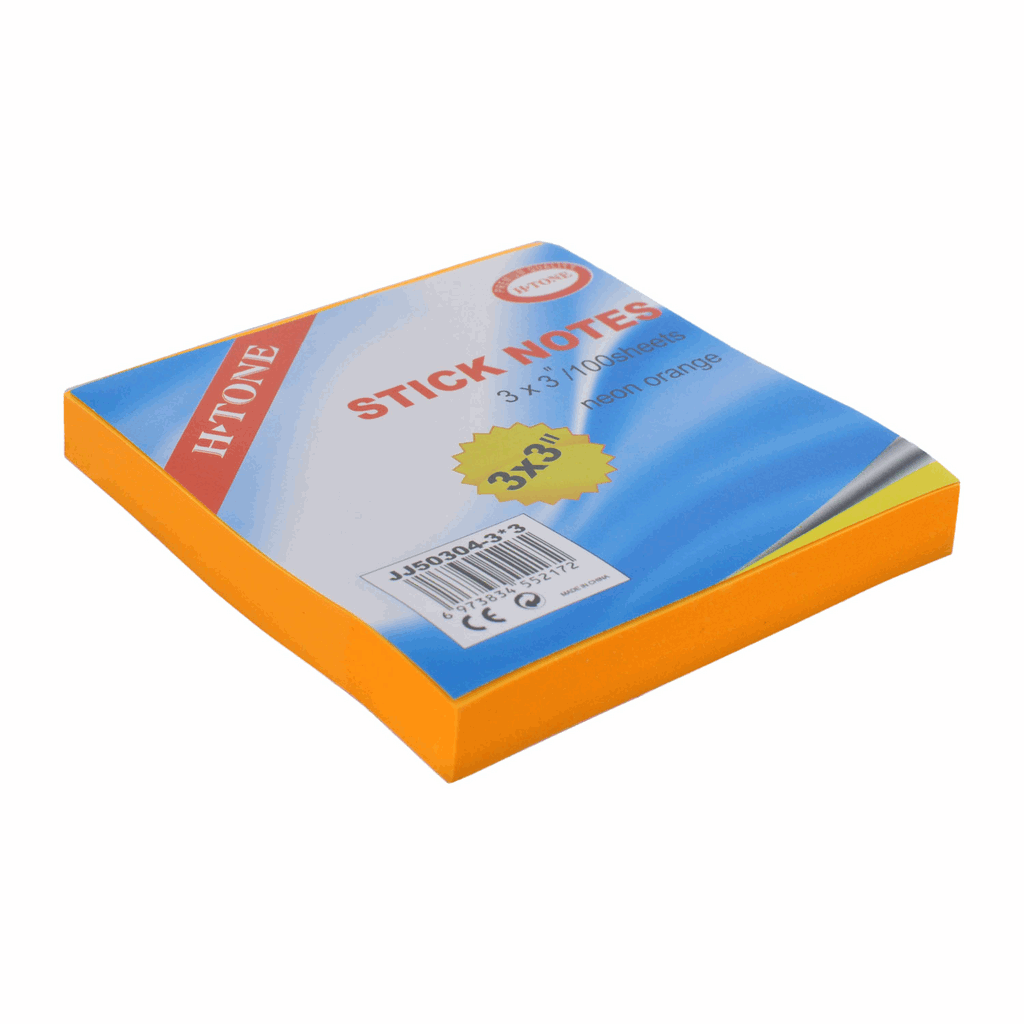 Стікери для нотаток 76х76 мм, 100 арк., помаранчевий Fluo H-Tone (JJ50304-2)